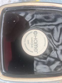 Blue and black stoneware set
