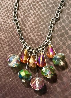 Amber crystal drop necklace