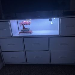 LED White Dresser/Movie Stand