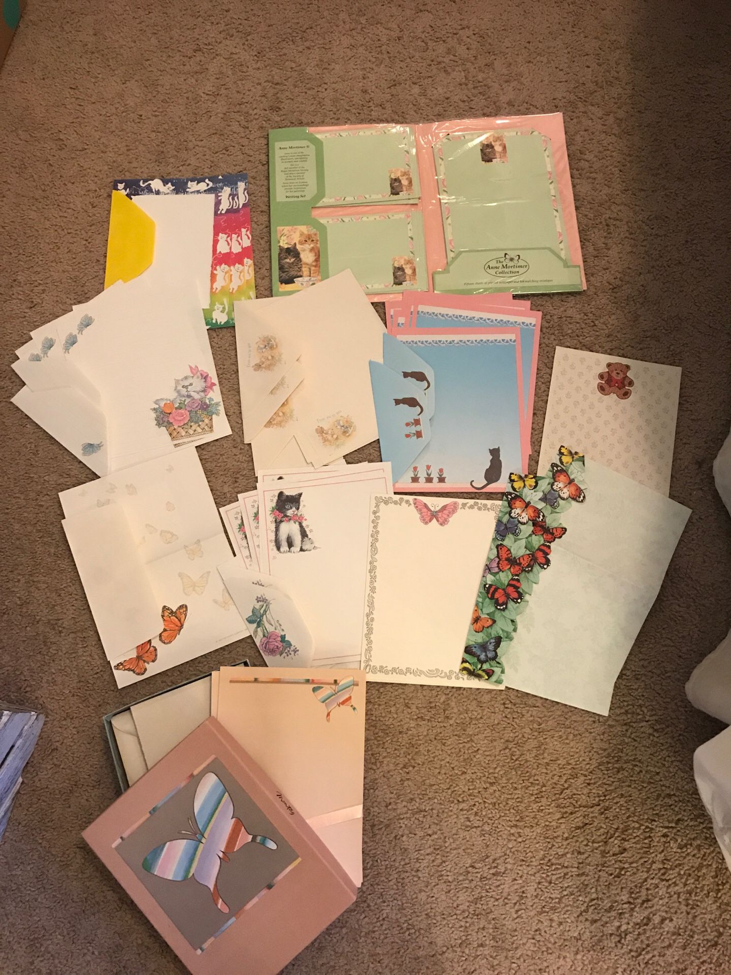 Vintage stationary sets (mostly cats and butterflies )