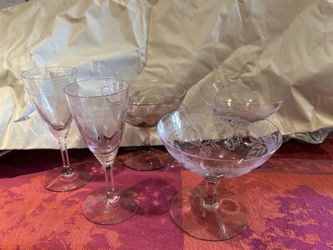 Heisney Frontenac Flamingo Pink Stemware- 5 Pieces