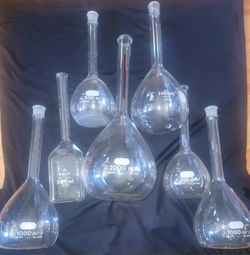 Corning Pyrex and Kimble Kimax flask