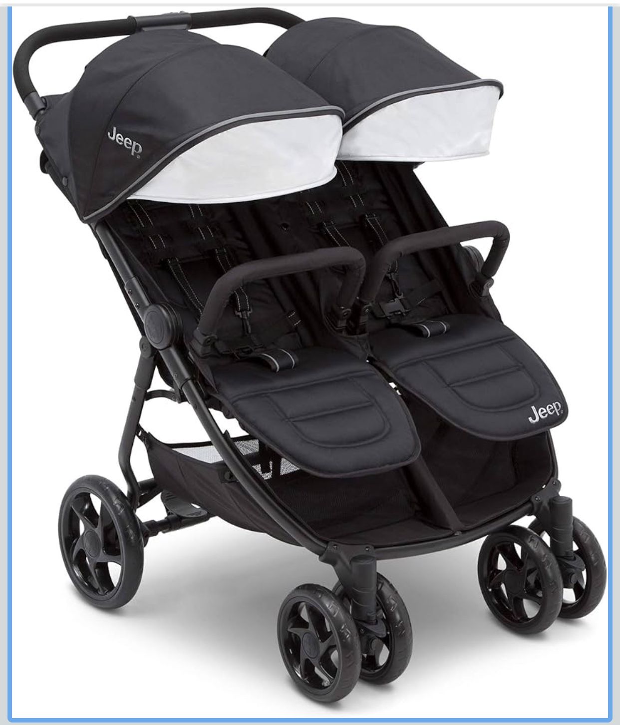 Jeep Destination Ultralight Side x Side Double Stroller, Midnight