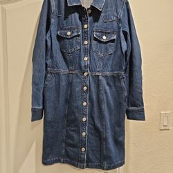 Levi's Women's Denim Long Sleeve Dress Size S M L XL