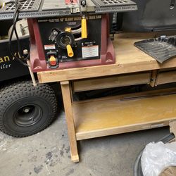 Chicago Electric 10” 15amp Industrial Table Saw With Blade  Good Condition Table Not Included As Is