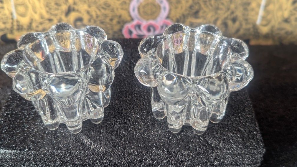 Two beaded glass candle holders, Made in Indonesia