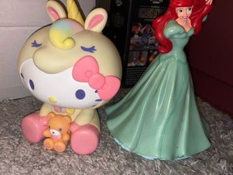 Ariel and hello kitty piggy bank