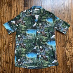 Rhude “Powered By Dreams” Eagle Pattern Button-Up Shirt Size Large