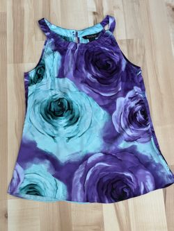 White House Black Market Teal/Purple Top