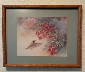 Framed Hummingbird Artwork by Lena Liu