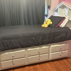 Girls Twin Bed With Drawers And Extra Bed