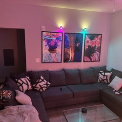 Full Living Room/King Size Bedroom Sets. 85” and 75” UHD TVs and Full Swivel Mounts 