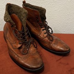 Kurt Geiger brown Leather Wing Tip Boots