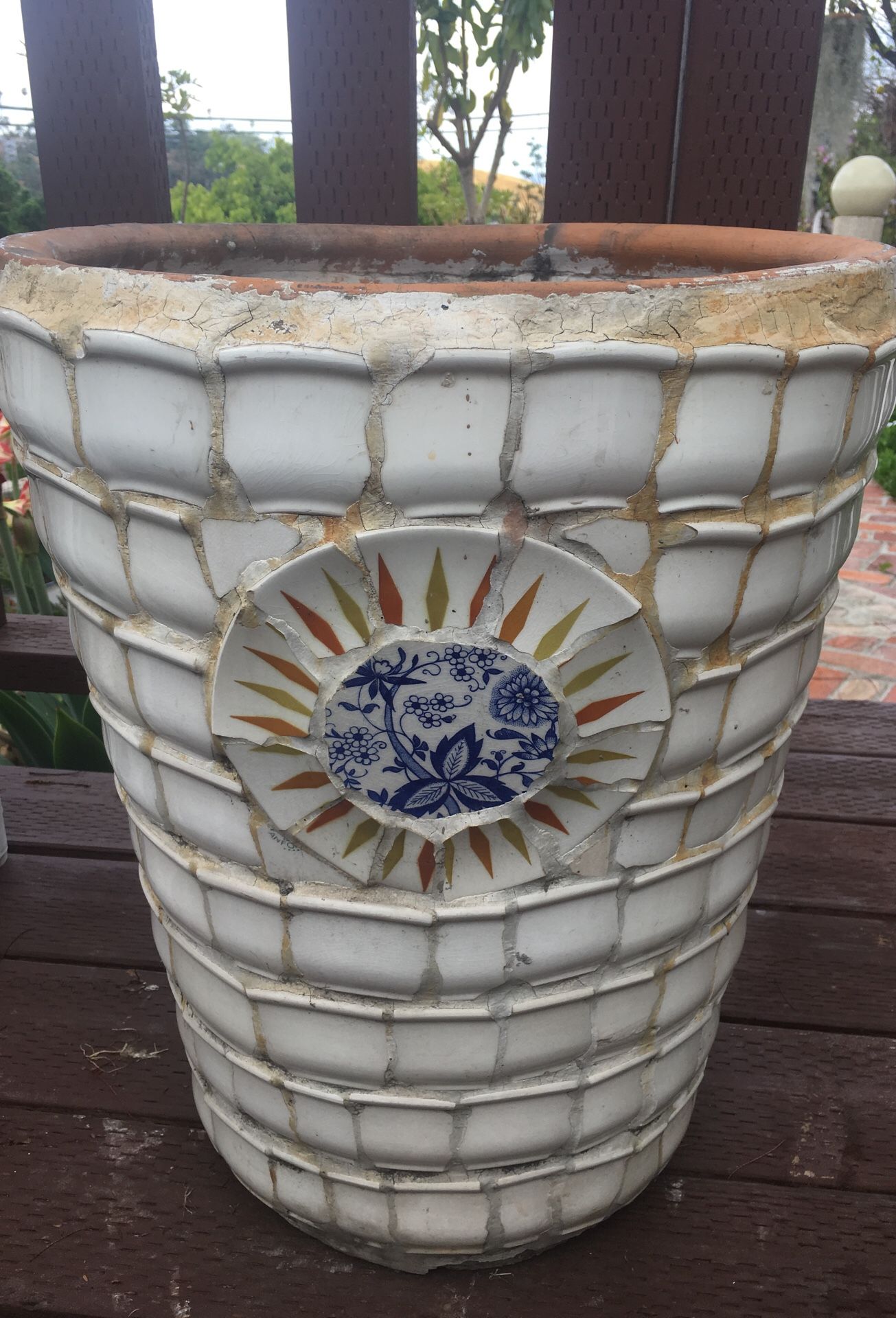 23 Inch Tall Mosaic Italian Flower Pot