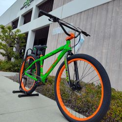 NEW SE SAVAGE FLYER 27.5 RAVAGING GREEN ORANGE GEARED WHEELIE FREESTYLE BIG CRUISER BMX BIKE