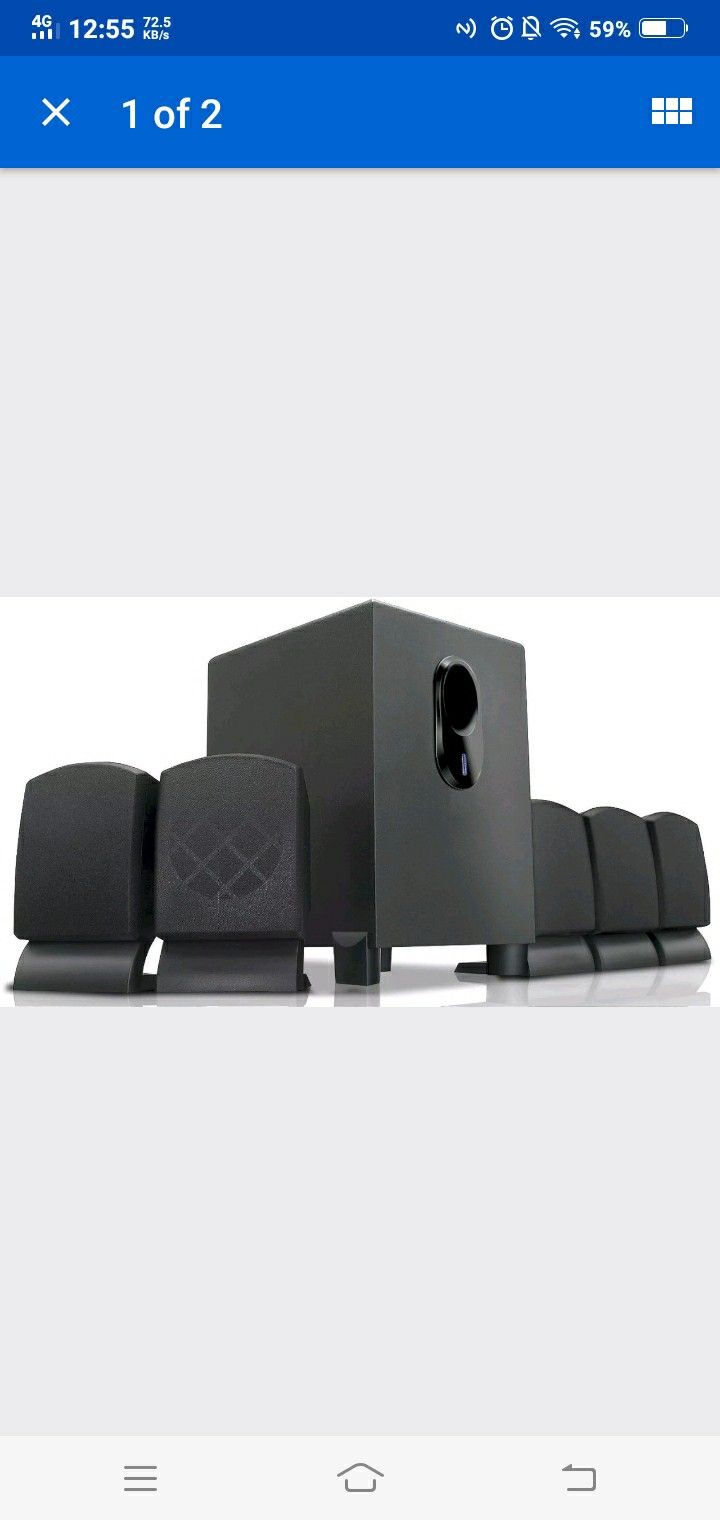 COBY CSP96 BLACK 300-WATT 5.1-CHANNEL HOME THEATER SPEAKER SYSTEM SUBWOOFER