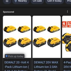 Dewalt 4 Bateries Pack New Never Open $160np Offers