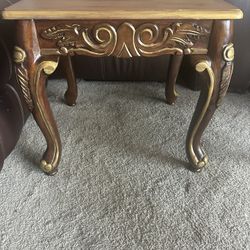 Vintage Wood  Table Hand Painted 