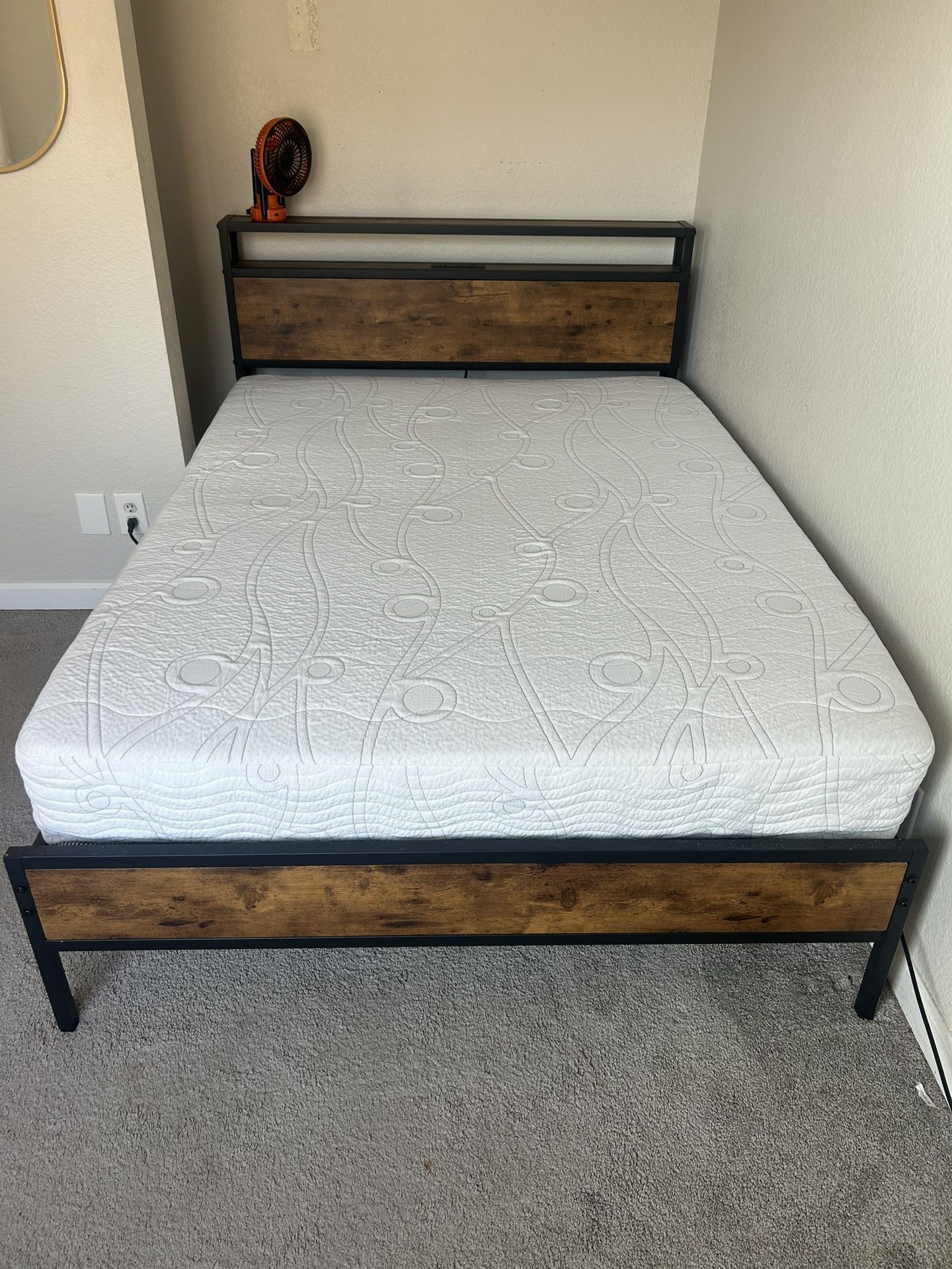 Queen Bed frame And Bed