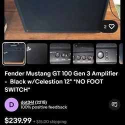 Fender  Gt 100 Amp Comes With Pedal & Cover