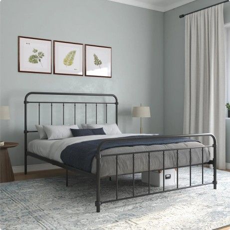 New Inbox Queen Bed Metal Platform Bed Mattress Not Included 