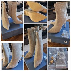 Brand New--Rhinestone High Heel Boots