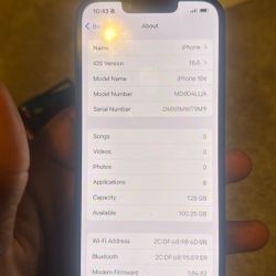 iPhone 16e. Locked With Verizon. 