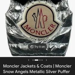 Moncler Snow Angels Metallic Silver Puffer 