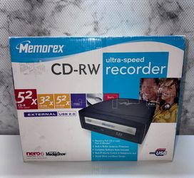 Memorex External USB 2.0 CD-RW Recorder 52x w/ Box, Nero 6, Cables & PSU