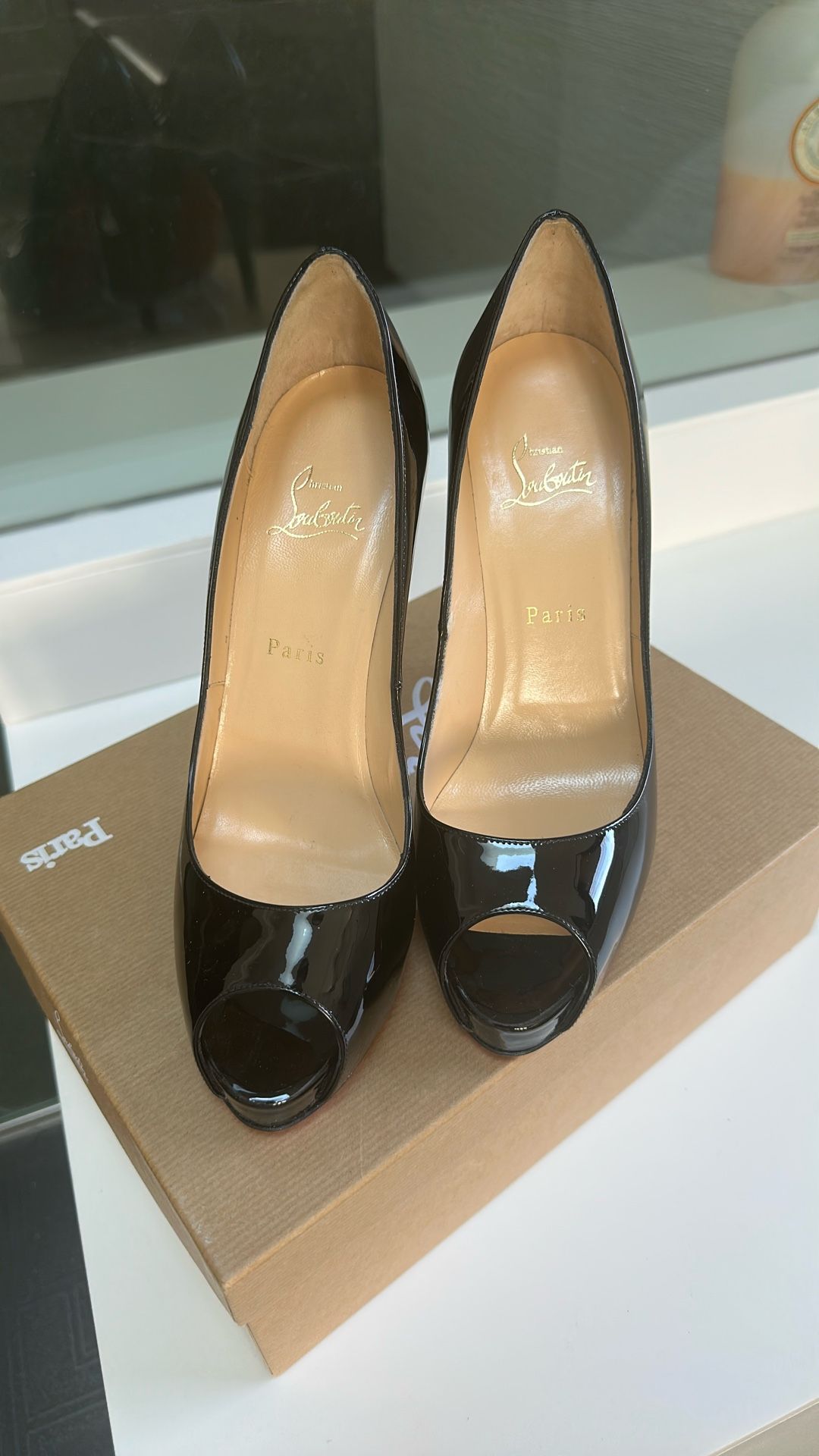 Christian Louboutin Patent Leather Peep Toe