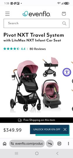 Evenflo Pivot NXT Travel System
with LiteMax NXT