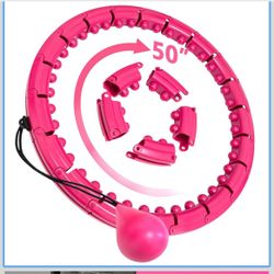 Weighted Hoola Exercise Fit Hoops Plus Size for Weight Loss, 2 in 1 Weight Loss 24 Detachable Knots Fitness Abdomen Equipment Hoops Adjustable Auto-Sp