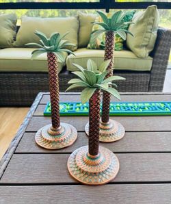 Palm tree candle holders