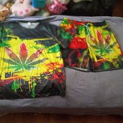 Men's 2XL bud leaf shorts set