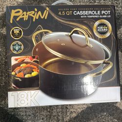 casserole Pot With Tempered Glass Lid 4.5 qt