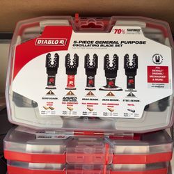 Diablo Universal Fit Wood and Metal Bi-Metal & Carbide Oscillating Blade Set (5-Piece)
