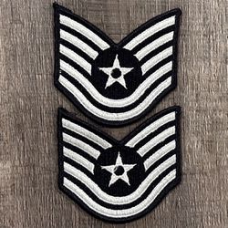 Military Air Force Small TSgt E-6 Blues Rank Patches