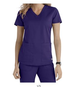 Purple Greys Anatomy by Barco scrub set size Large.