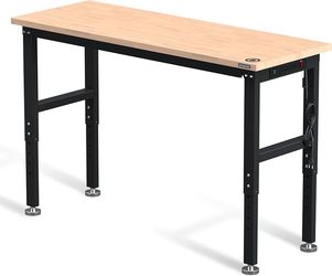 WORKPRO 60x22 Adjustable Height Workbench w Power Strip