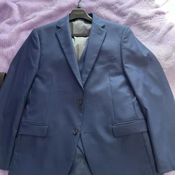 Alfani Blue Suit Jacket/Vest/Pants