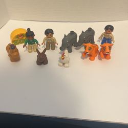 Large Lot Lego Duplo Zoo Mini Figures And Animals 