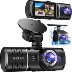 SUVCON J06 3-Channel Dash Cam Front/Rear/Inside 1080P + 32GB Card NEW SEALED