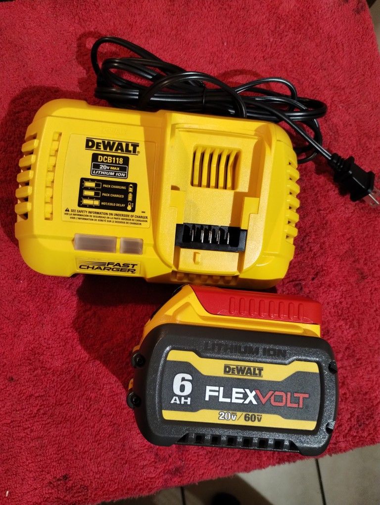 6.0 Dwalt Batería Y Cargador Rápido $160