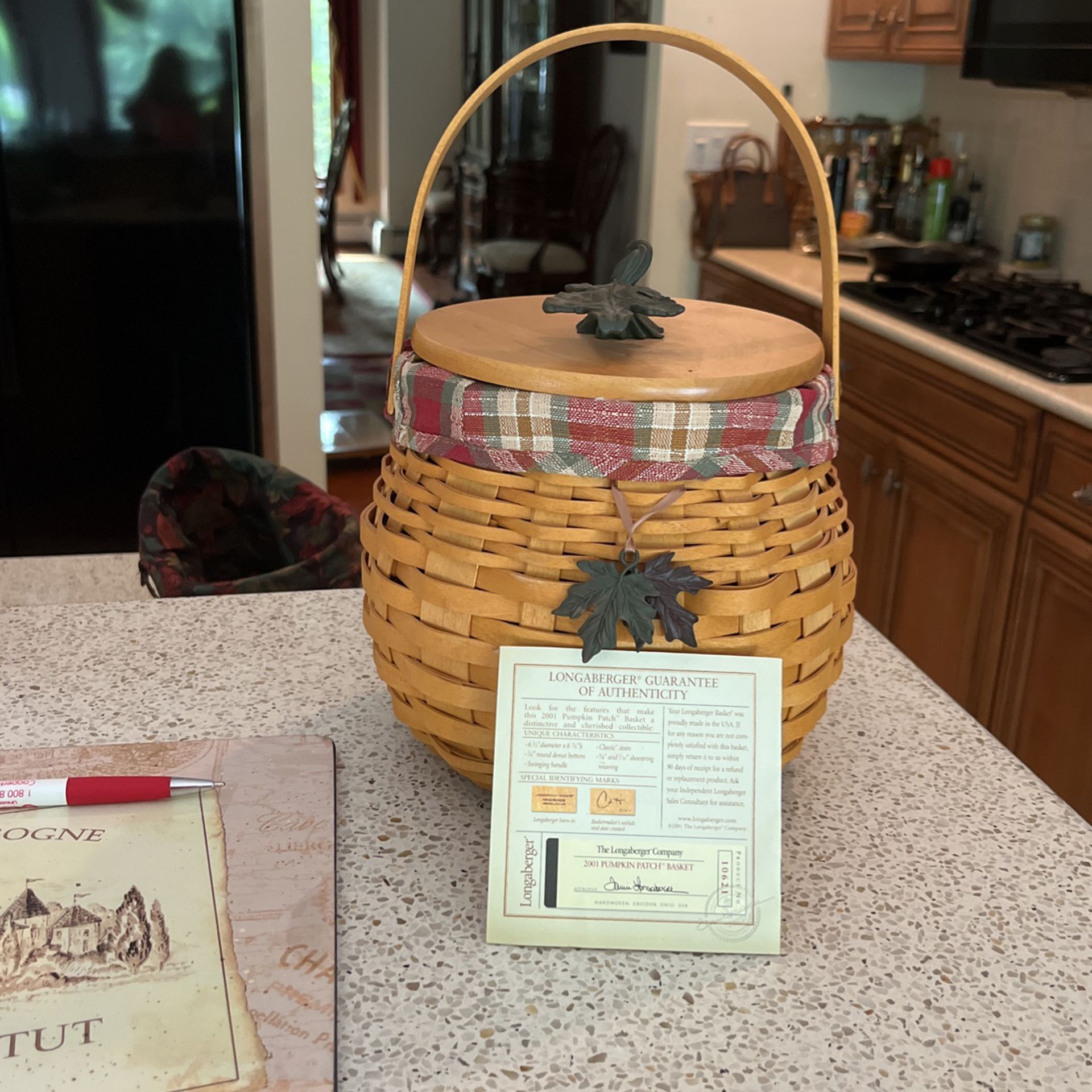 Longaberger Handwoven Pumpkin Basket With Authenticity Papers