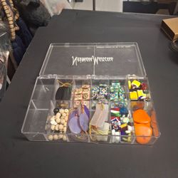 Specialty Jewelry Making Bead Lot & Charms - Arts & Crafts In A Novelty Organizer Case- Pre-owned In Excellent Condition