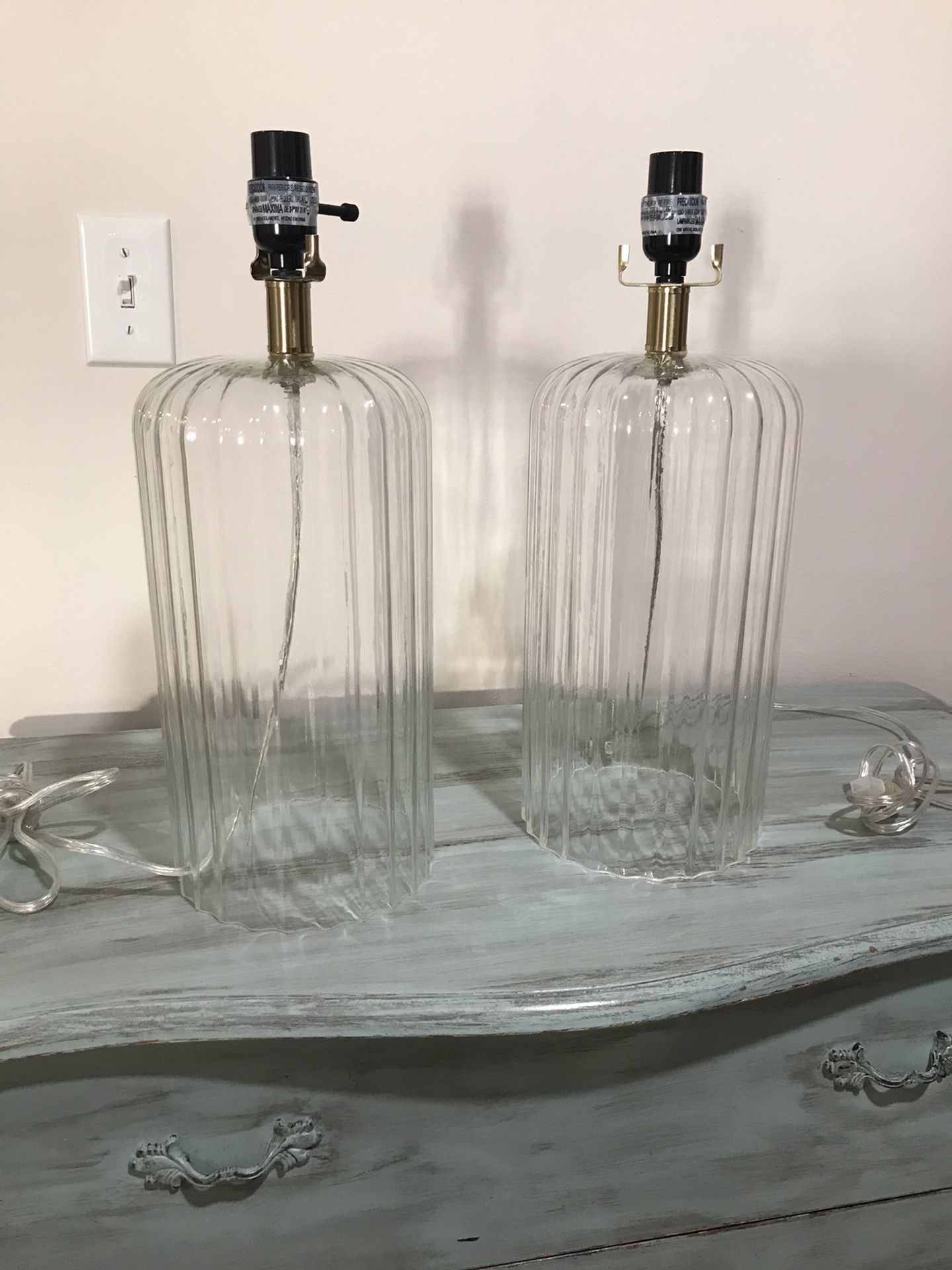 Two glass lamps in good condition