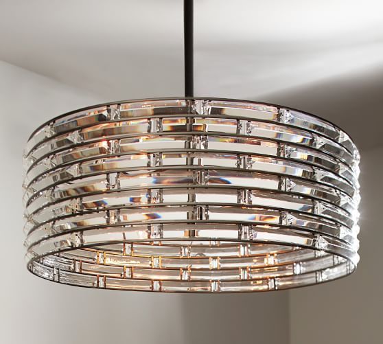 Crystal Round Nickel Chandelier Pendant Regent Pottery Barn