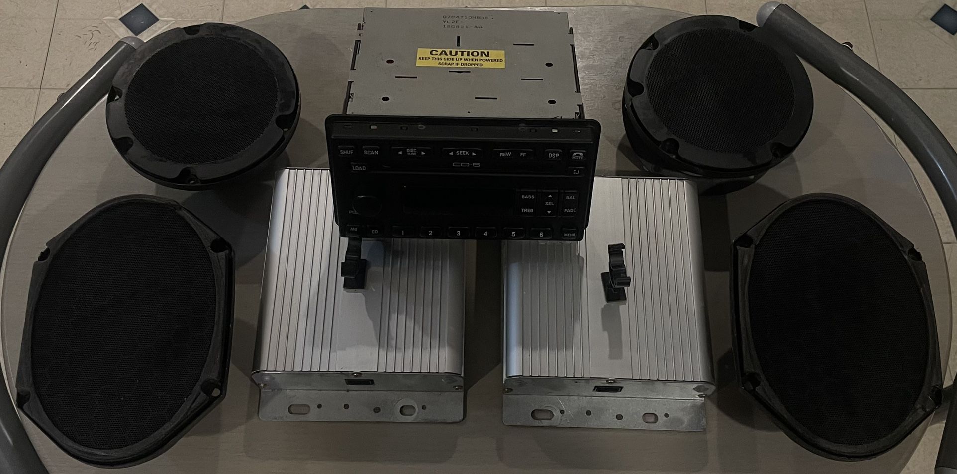 99-04 Mustang Full OEM Factory Mach Stereo System - Deck, Tweeters, Amps & Speakers 