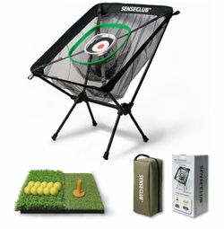 SenseClub Foldable Golf Chipping Net | Practice Mat Balls Target Backyard Game