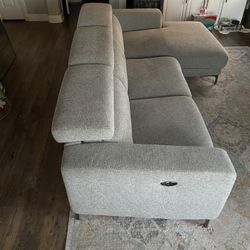 Maddie Grey 109” 2-Piece Reclining Sectional - Right Arm Facing Chaise